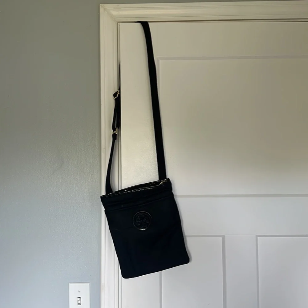 Tory Burch black nylon crossbody bag!